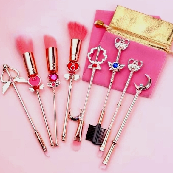 S.MoonMirror&BrushSet! Heavy!  (Mirror&Makeup-Brushes) RedOrBL. MirOpt.  Msg.Me - Picture 4 of 16